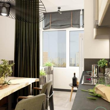 Интерьер кухни с жалюзи в современном стиле смотреть на Basicdecor