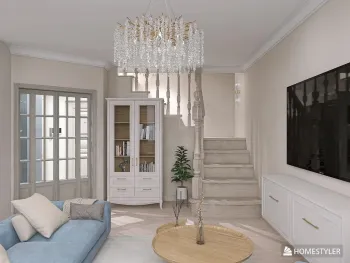 Интерьер гостиной с проходной и аркой в современном стиле смотреть на Basicdecor