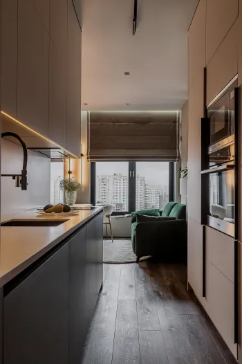 Интерьер кухни c подсветкой  смотреть на Basicdecor