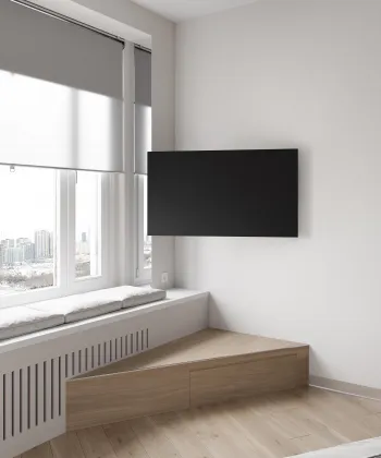 Интерьер с телевизором на стене  смотреть на Basicdecor