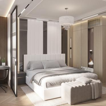 Интерьер спальни cветильниками над кроватью  смотреть на Basicdecor