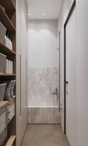 Интерьер с душевой из плитки  смотреть на Basicdecor