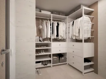 Интерьер гардеробной с гардеробной в современном стиле смотреть на Basicdecor
