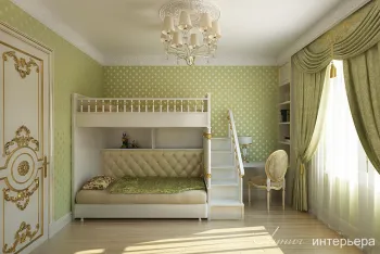 Интерьер детской c рабочим местом в классическом стиле смотреть на Basicdecor