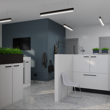 Интерьер с ресепшном и с подсветкой  смотреть на Basicdecor