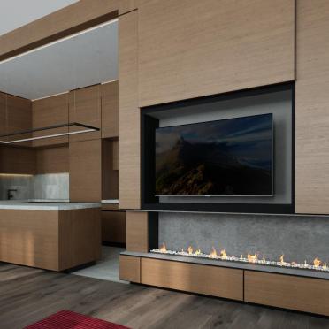 Интерьер кухни с телевизором на стене  смотреть на Basicdecor