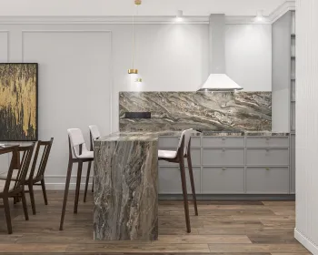 Интерьер кухни с барной стойкой  смотреть на Basicdecor