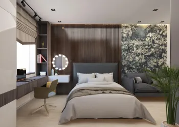 Интерьер спальни cветильниками над кроватью  смотреть на Basicdecor