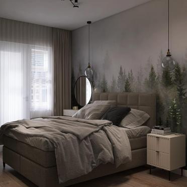 Интерьер спальни cветильниками над кроватью  смотреть на Basicdecor