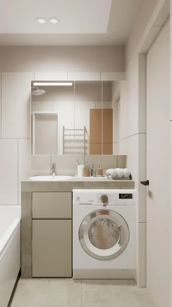 Интерьер ванной с постирочной  смотреть на Basicdecor