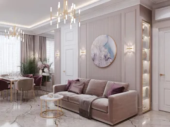 Интерьер гостиной с аркой  смотреть на Basicdecor