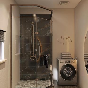 Интерьер ванной с душевой из плитки  смотреть на Basicdecor