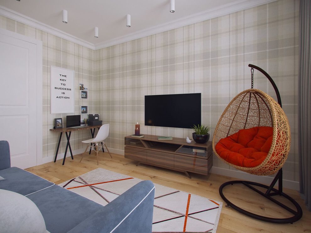 Скандинавская квартира для молодой семьи в Санкт-Петербурге 90 м²