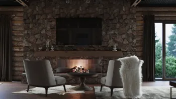 Интерьер гостиной в рустике смотреть на Basicdecor