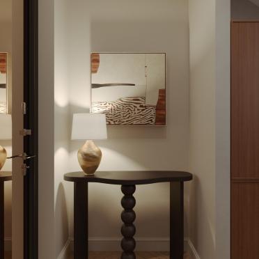 Интерьер коридора с проходной и с подсветкой  смотреть на Basicdecor
