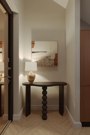 Интерьер коридора с проходной и с подсветкой  смотреть на Basicdecor