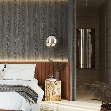 Интерьер спальни cветильниками над кроватью  смотреть на Basicdecor