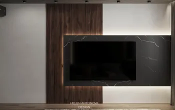 Интерьер гостиной с телевизором на стене  смотреть на Basicdecor