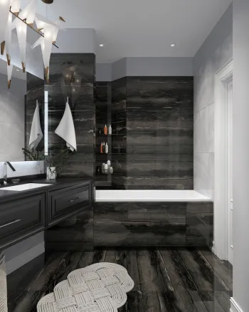 Интерьер ванной в современном стиле смотреть на Basicdecor