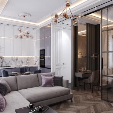 Интерьер гостиной c подсветкой в современном стиле смотреть на Basicdecor