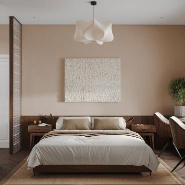 Интерьер спальни cветильниками над кроватью  смотреть на Basicdecor