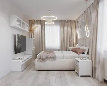 Интерьер спальни cветильниками над кроватью  смотреть на Basicdecor