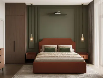 Интерьер спальни cветильниками над кроватью  смотреть на Basicdecor
