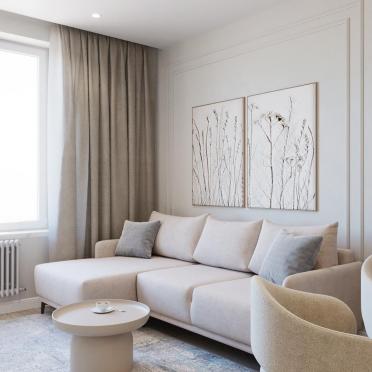 Интерьер гостиной с картинами над камином  смотреть на Basicdecor