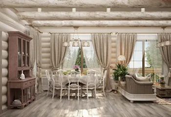 Интерьер с в деревянном доме в стиле кантри смотреть на Basicdecor