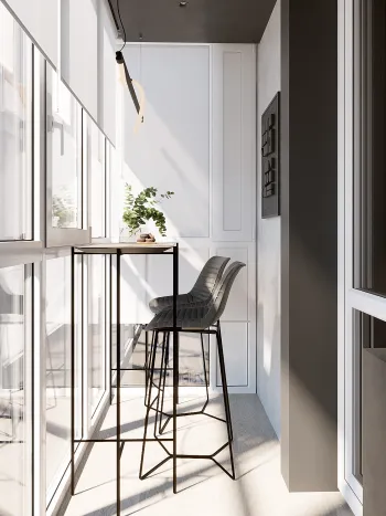 Интерьер балкона с барной стойкой и балконом  смотреть на Basicdecor