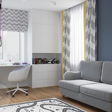Интерьер детской c рабочим местом и жалюзи  смотреть на Basicdecor