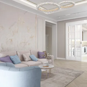 Интерьер гостиной с аркой и с подсветкой  смотреть на Basicdecor