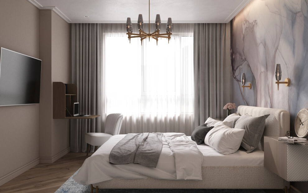 Интерьер спальни в современном стиле и готике