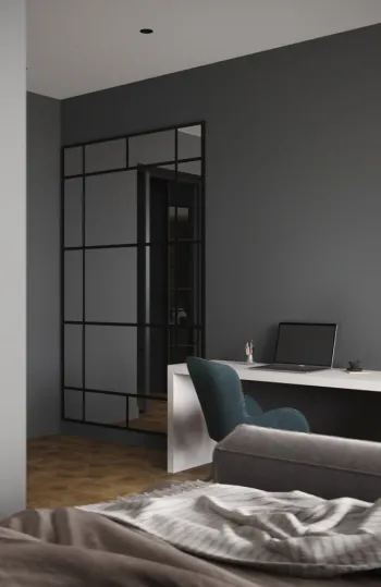 Интерьер c рабочим местом в современном стиле смотреть на Basicdecor