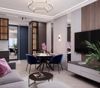 Интерьер гостиной c подсветкой в современном стиле смотреть на Basicdecor