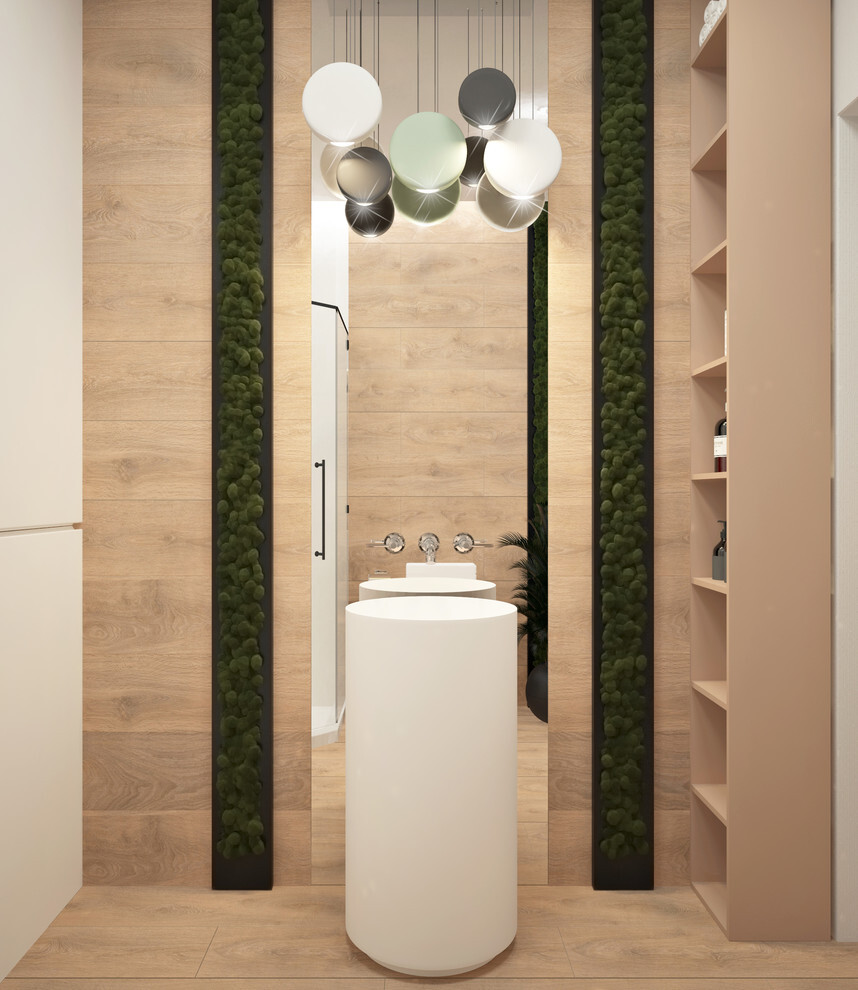 Интерьер ванной в современном стиле и эко