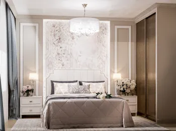 Интерьер спальни cветильниками над кроватью  смотреть на Basicdecor