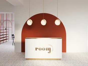 Интерьер с ресепшном в современном стиле смотреть на Basicdecor