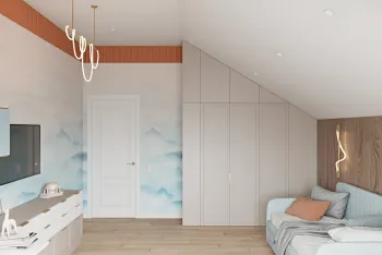 Интерьер с на мансарде  смотреть на Basicdecor