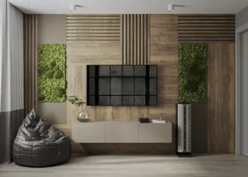 Интерьер гостиной с искусственным газоном  смотреть на Basicdecor