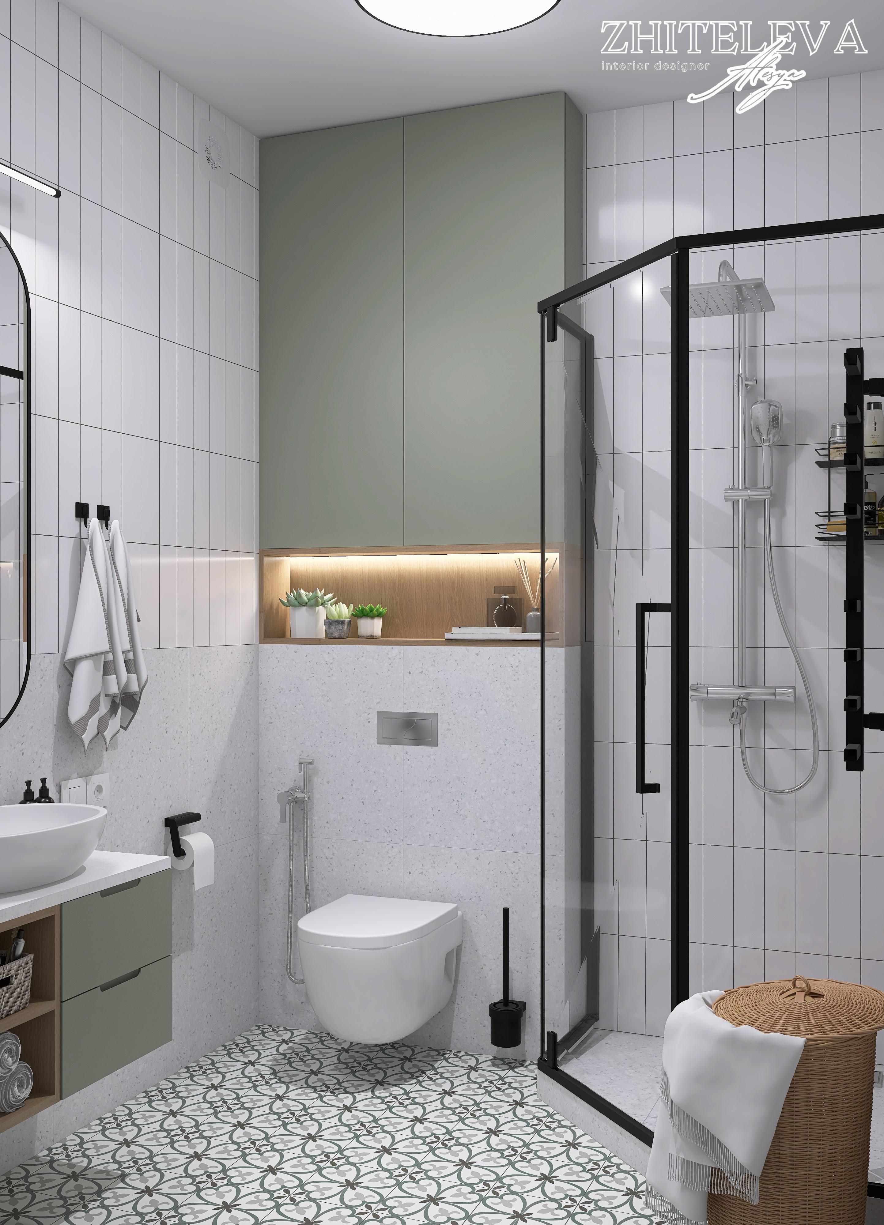Интерьер ванной, проект «Квартира в Вологде» Интерьер ванной смотреть на Basicdecor
