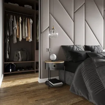 Интерьер спальни cветильниками над кроватью  смотреть на Basicdecor