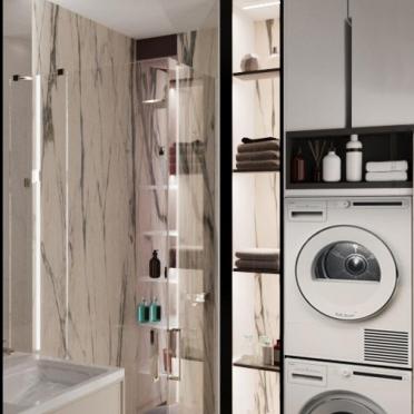 Интерьер ванной с постирочной  смотреть на Basicdecor