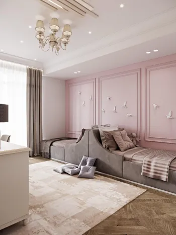 Интерьер детской с картинами над камином  смотреть на Basicdecor