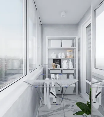 Интерьер балкона с балконом в неоклассике смотреть на Basicdecor