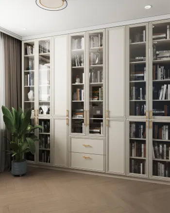 Интерьер гостиной с библиотекой  смотреть на Basicdecor