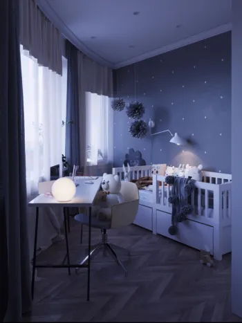 Интерьер детской c рабочим местом  смотреть на Basicdecor
