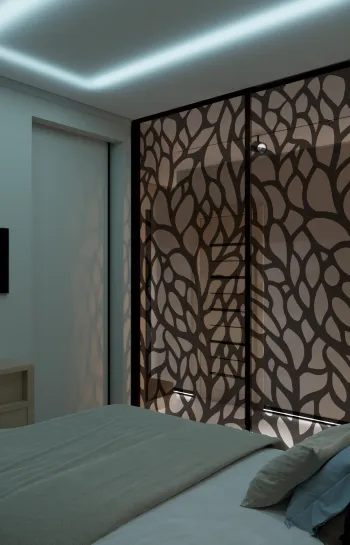 Интерьер с перегородкой раздвижной  смотреть на Basicdecor
