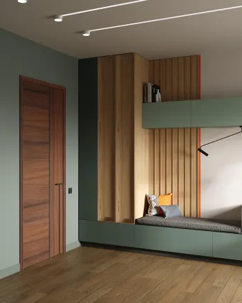Интерьер спальни с нишей с подсветкой и с подсветкой  смотреть на Basicdecor