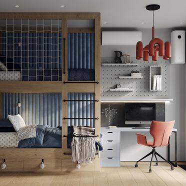 Интерьер детской с две кровати  смотреть на Basicdecor